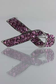 Pink ribbon brooch